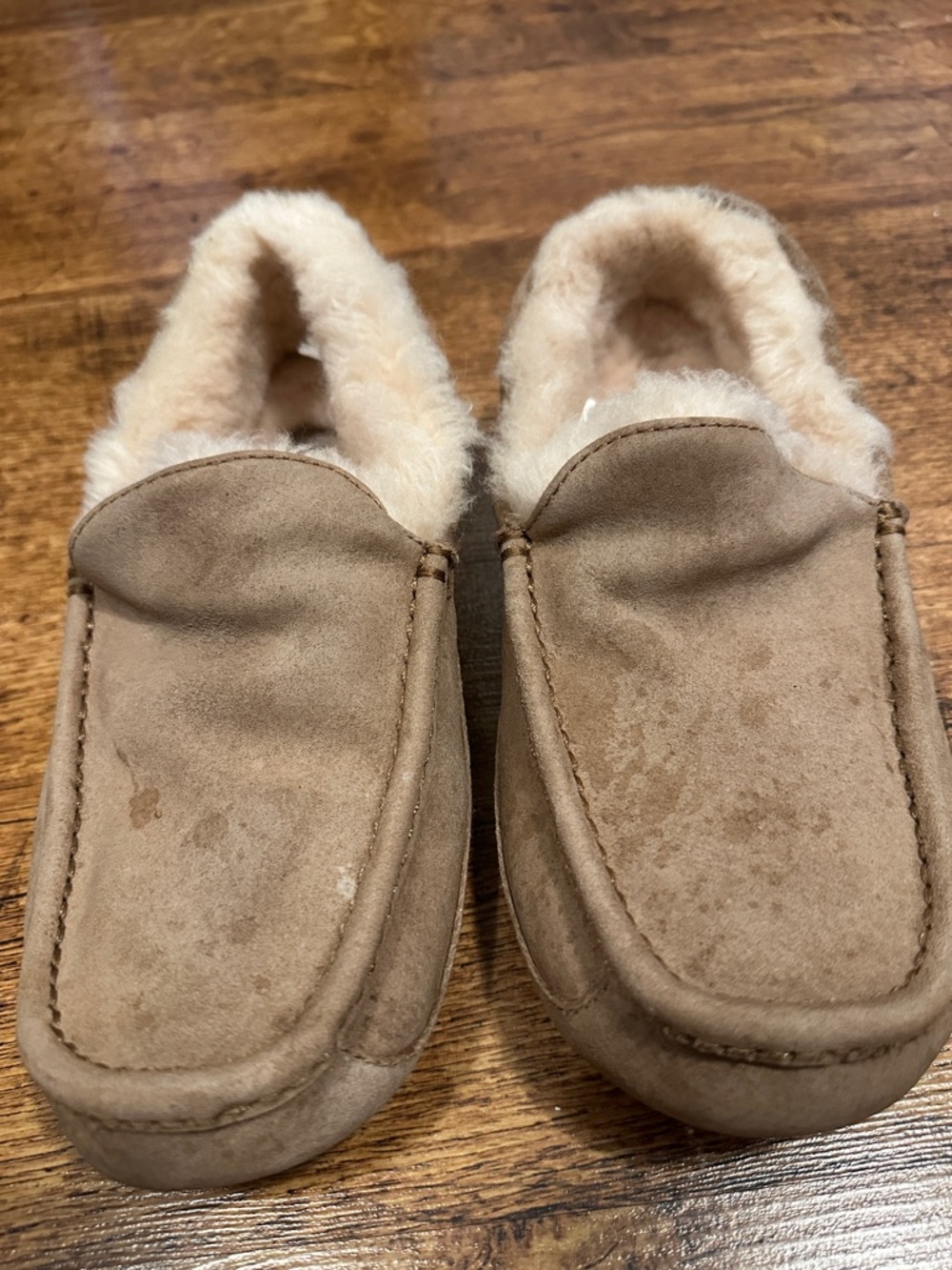 UGG Tan Slip-On Suede Mules with Black Soles